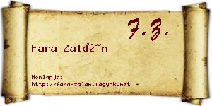 Fara Zalán névjegykártya
